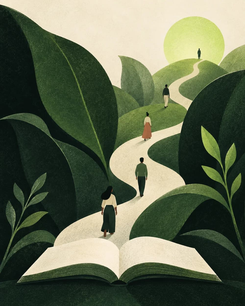 Illustration : un chemin s’ouvre depuis un livre