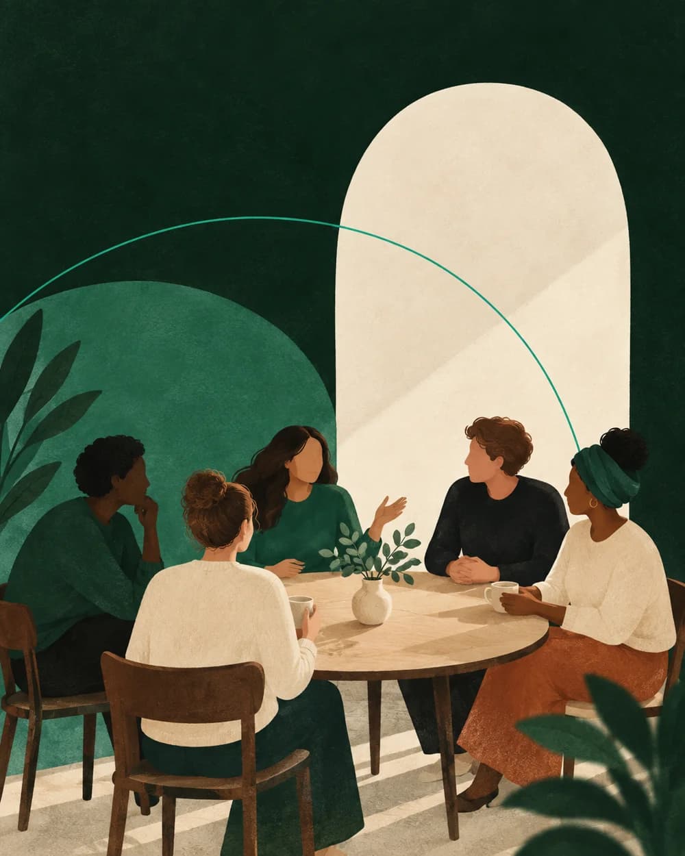 Illustration : partager un moment autour d’une table