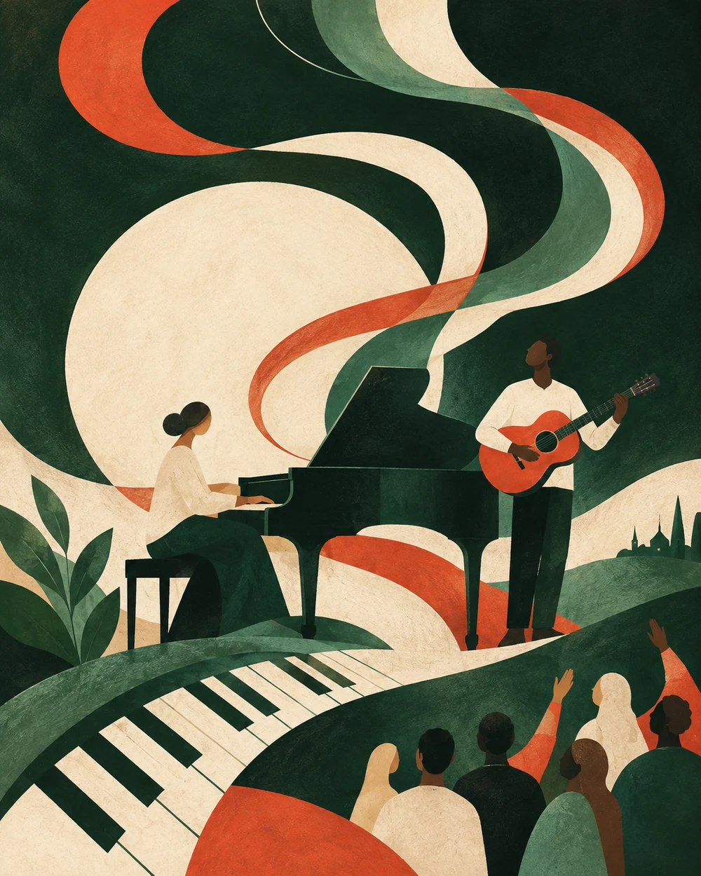Illustration: Musig und Kunst verbinded d Gmeinschaft