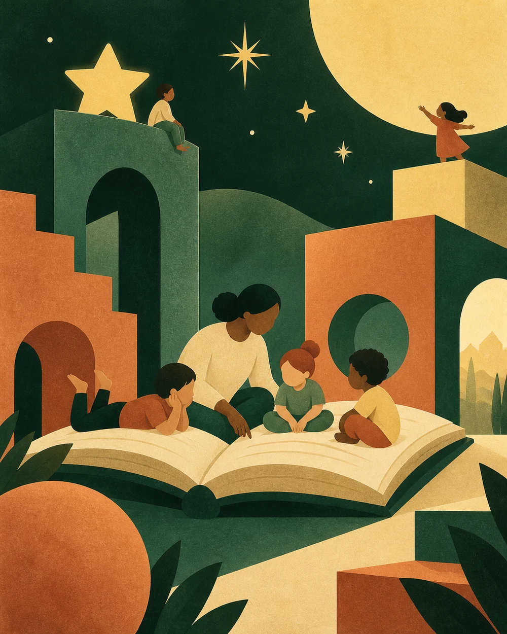 Illustration: Chinder entdecket e Gschicht
