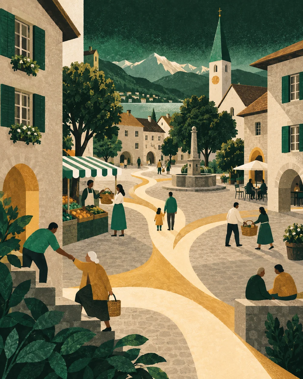 Illustration: Nächschtehilf im Herz vo de Stadt